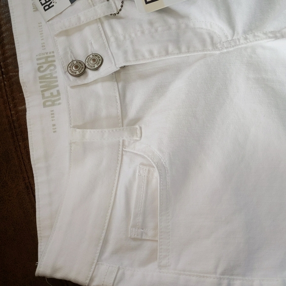 NEW Rewash Mid-Rise Midi Cuffed Shorts 1/25 White - Picture 5 of 16